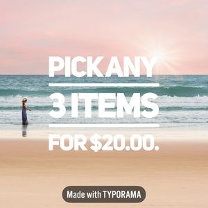 ****3 items for $20.00 sale****